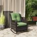 Red Barrel Studio® Outdoor Spencerian Rocking Wicker/Rattan Chair w/ Cushions in Gray | 34.3 H x 30.7 W x 41.7 D in | Wayfair