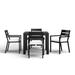 AllModern Eartha Square 4 - Person Power Coated Aluminum Outdoor Dining Set w/ Cushions Metal in Black | 35.5 W x 35.5 D in | Wayfair