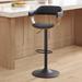 George Oliver Jawhar Swivel Adjustable Height Stool Wood/Upholstered/Leather/Metal/Faux leather in Black | 17.7165 W x 21.2598 D in | Wayfair