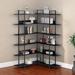 17 Stories Peral 74.8 Inch Bookcase L-shape Bookshelf, Metal in Black | 74.8 H x 43.3 W x 43.3 D in | Wayfair FA4A76F69D874128BF52BCA0DC7040EF