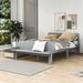 Latitude Run® Vivvian Full Size Wood Platform Bed w/ Headboard, Footboard Bench & 2 Drawers Wood in Gray | 32 H x 57 W x 94 D in | Wayfair