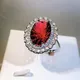 Bague en topaze rouge sang de pigeon feu d'artifice artisanal incrusté d'argent 925 cadeau de fête