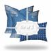 HomeRoots Set Of Three 20" X 20" Blue And White Crab Zippered Coastal Throw Indoor Outdoor Pillow - 19