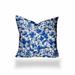 HomeRoots 22" X 22" Blue And White Blown Seam Coastal Throw Indoor Outdoor Pillow - 17