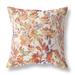 HomeRoots 26" X 26" Red, Peach And Cream Broadcloth Floral Throw Pillow - 29