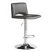 HomeRoots 42" Gray Faux Leather And Manufactured Wood Swivel Low Back Adjustable Height Bar Chair - 18