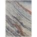 HomeRoots 9' X 12' Ivory Orange And Blue Abstract Power Loom Stain Resistant Area Rug - 9' x 12'