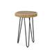 HomeRoots 26" Black And Natural Solid Wood Live Edge Round End Table - 25