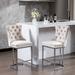 26" Counter Height Bar Stool Velvet Barstool Kitchen Chairs (Set of 2)