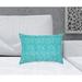 HomeRoots 14" X 20" Turquoise And White Blown Seam Zigzag Lumbar Indoor Outdoor Pillow - 14