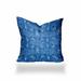 HomeRoots 17" X 17" Blue And White Enveloped Ikat Throw Indoor Outdoor Pillow - 18