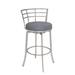 HomeRoots 30" Gray And Silver Faux Leather Swivel Low Back Bar Height Bar Chair - 20