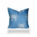 HomeRoots 17" X 17" Blue And White Crab Zippered Coastal Throw Indoor Outdoor Pillow Cover - 4