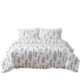 HomeRoots White King Microfiber 1400 Thread Count Machine Washable Duvet Cover Set