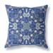 HomeRoots 26" X 26" Midnight White Blown Seam Floral Indoor Outdoor Throw Pillow - 28