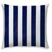 HomeRoots 20" X 20" Navy Blue And White Blown Seam Striped Throw Indoor Outdoor Pillow - 18