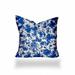 HomeRoots 16" X 16" Blue And White Zippered Coastal Throw Indoor Outdoor Pillow Cover - 4