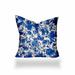 HomeRoots 14" X 14" Blue And White Blown Seam Coastal Throw Indoor Outdoor Pillow - 18