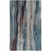 HomeRoots 4' X 6' Blue Red And Ivory Wool Abstract Tufted Handmade Stain Resistant Area Rug - 4' x 6'