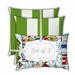 HomeRoots 18" X 18" Red And Green Blown Seam Striped Throw Indoor Outdoor Pillow - 18.25