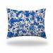 HomeRoots 12" X 16" Blue And White Blown Seam Coastal Lumbar Indoor Outdoor Pillow - 18