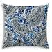 HomeRoots 20" X 20" White And Blue Blown Seam Paisley Throw Indoor Outdoor Pillow - 18