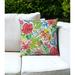 HomeRoots 20" Green and White Floral Indoor Outdoor Throw Pillow Cover and Insert - 18