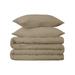 HomeRoots Linen Twin Cotton Blend 650 Thread Count Washable Duvet Cover Set