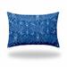 HomeRoots 12" X 18" Blue And White Zippered Ikat Lumbar Indoor Outdoor Pillow - 18