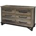 HomeRoots 56" Brown Solid Wood Six Drawer Double Dresser