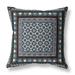 HomeRoots 20" X 20" Black And Blue Broadcloth Floral Throw Pillow - 23
