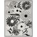 HomeRoots 7' X 10' Black And White Floral Stain Resistant Non Skid Area Rug - 7' x 7' Round