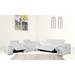 HomeRoots White Italian Leather Power Reclining U Shaped Six Piece Corner Sectional With Console - 123