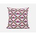 HomeRoots 20" X 20" Pink And White Blown Seam Geometric Indoor Outdoor Throw Pillow - 15