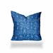 HomeRoots 18" X 18" Blue And White Blown Seam Ikat Throw Indoor Outdoor Pillow - 18