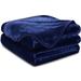 HomeRoots Blue Woven Polyester Solid Color Twin Xl Blanket