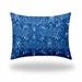 HomeRoots 12" X 16" Blue And White Zippered Ikat Lumbar Indoor Outdoor Pillow - 18