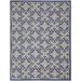 HomeRoots 6' X 9' Blue Fleur De Lis Stain Resistant Non Skid Area Rug - 6' x 9'