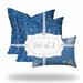 HomeRoots Set Of Three 20" X 20" Blue And White Enveloped Coastal Throw Indoor Outdoor Pillow Cover - 4