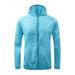 PRINxy Rain Jacket Women s Water-proof Breathable Raincoat Women s Windbreaker Long Jacket Lightweight Jacket With Hood Women Rain Parka Outdoor Jacket Rain Sky Blue M