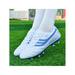 Haoyuan Unisex Lace Up Sport Sneakers Boys Comfort Long Nail Soccer Cleats Mens Breathable Short Nail Football Shoes Blue Broken 7Y