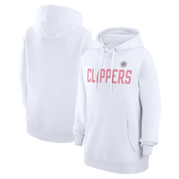 womens-g-iii-4her-by-carl-banks-white-la-clippers-dot-print-pullover-hoodie/