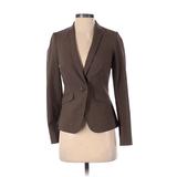 The Limited Blazer Jacket: Below Hip Brown Print Jackets & Outerwear - Women's Size 00