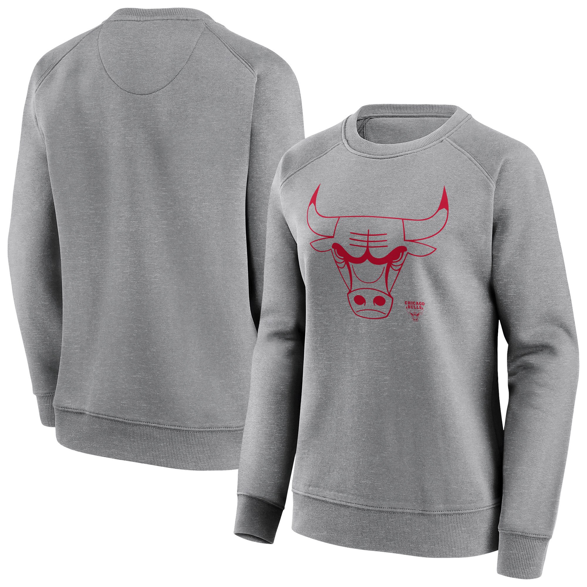 Chicago Bulls Fanatics Branded Iconic Mono Logo Graphic Crew Sweatshirt - Sportgrau - Damen Image