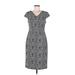 Betsey Johnson Casual Dress - Sheath V-Neck Short Sleeve: Gray Marled Dresses - Women's Size 6