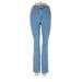 &Denim by H&M Jeggings - High Rise Boot Cut Boot Cut: Blue Bottoms - Women's Size 27 - Medium Wash