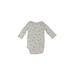 Child of Mine by Carter's Long Sleeve Onesie: Gray Floral Motif Bottoms - Size Newborn