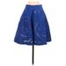 P.A.R.O.S.H. Formal A-Line Skirt Knee Length: Blue Bottoms - Women's Size Small