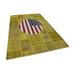 Yellow 79" x 119" L Area Rug - Rug N Carpet Flag Patchwork Rectangle 6'7" X 9'11" Area Rug 119.0 x 79.0 x 0.4 in Wool | 79" W X 119" L | Wayfair