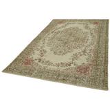 Beige 70" x 114" L Area Rug - Rug N Carpet Rectangle Vintage Rectangle 5'10" X 9'5" Indoor/Outdoor Area Rug 114.0 x 70.0 x 0.4 in white | Wayfair